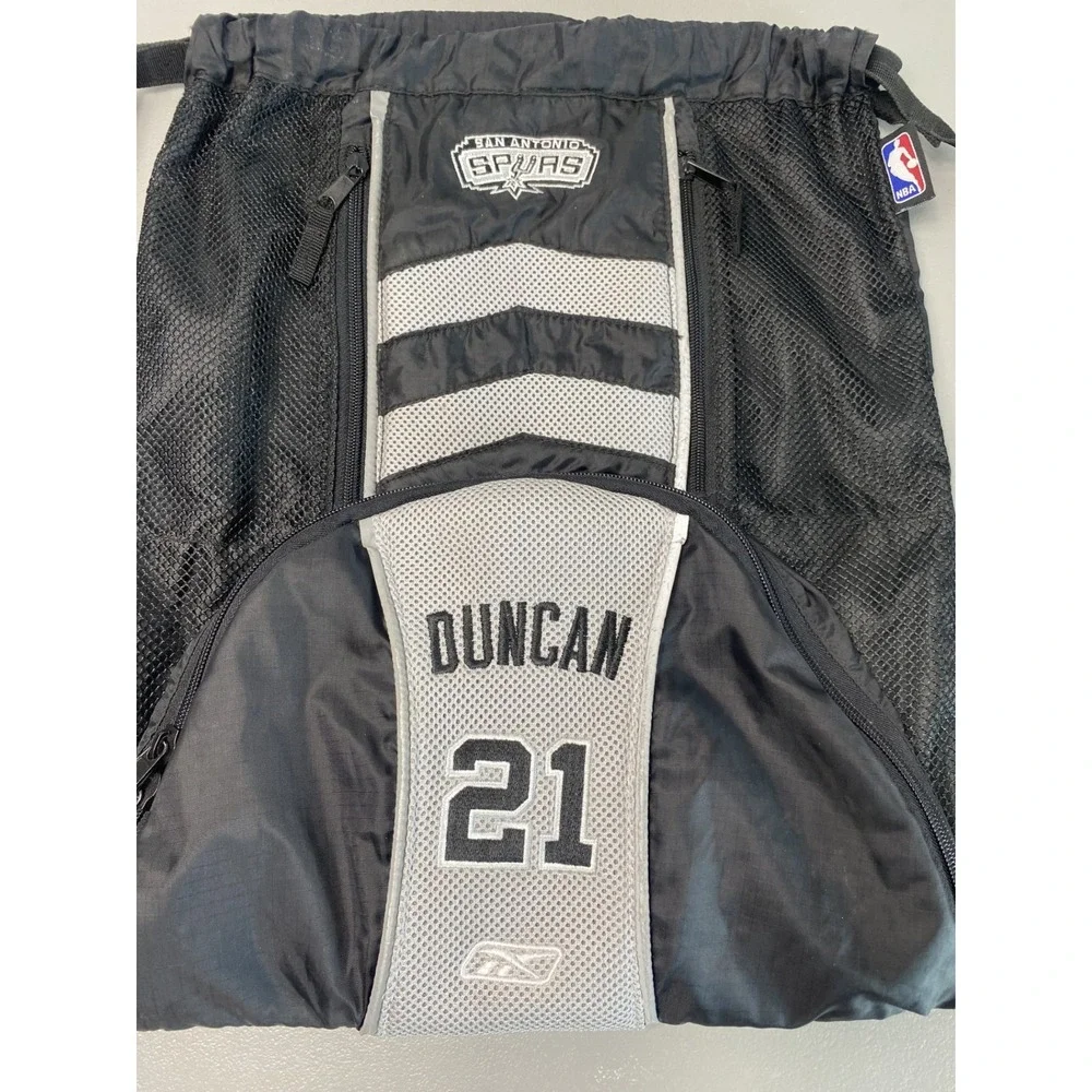 San Antonio Spurs Tim Duncan #21 NBA Reebok Stringer Bag/Backpack Vintage Black